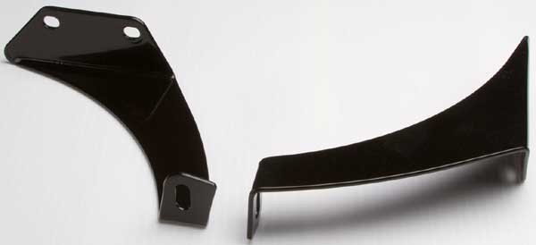 Invisible fairing support brackets in black.