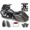 Ness Down-N-Out Saddlebags shown with matching rear fender with billet all-in-one taillight.