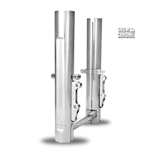 Chrome PM legs include a HIDDEN axle and are available with single or dual caliper mounts. 