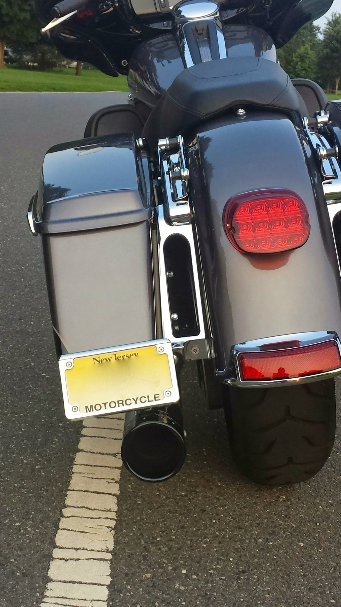 Our Native tag mount on a 2014 along with our chrome frame.