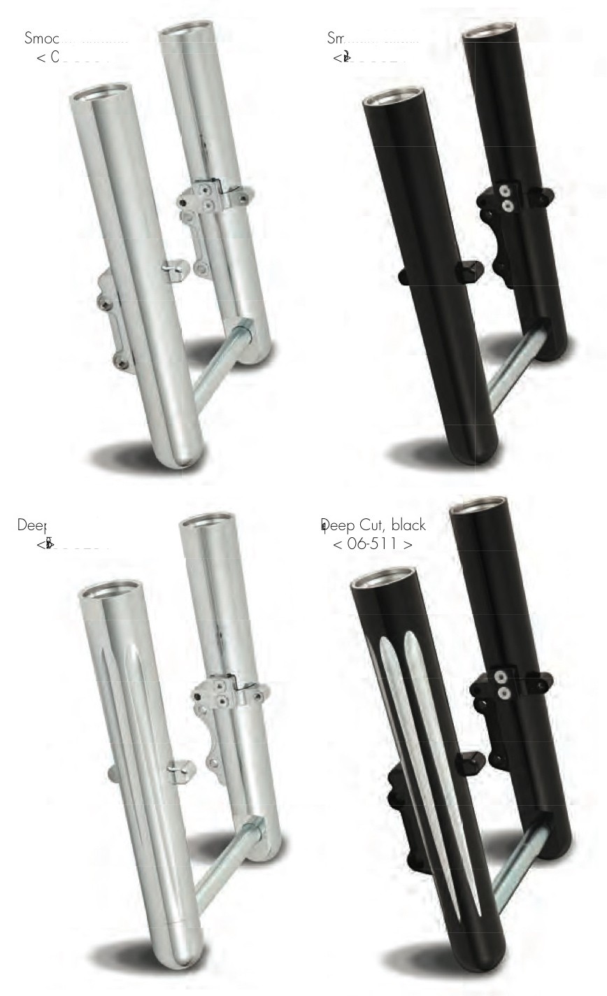 Arlen Ness 40-525 Black Hot Legs Fork Leg Set 