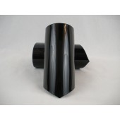 Native custom cut slider covers in gloss black powder-coat.